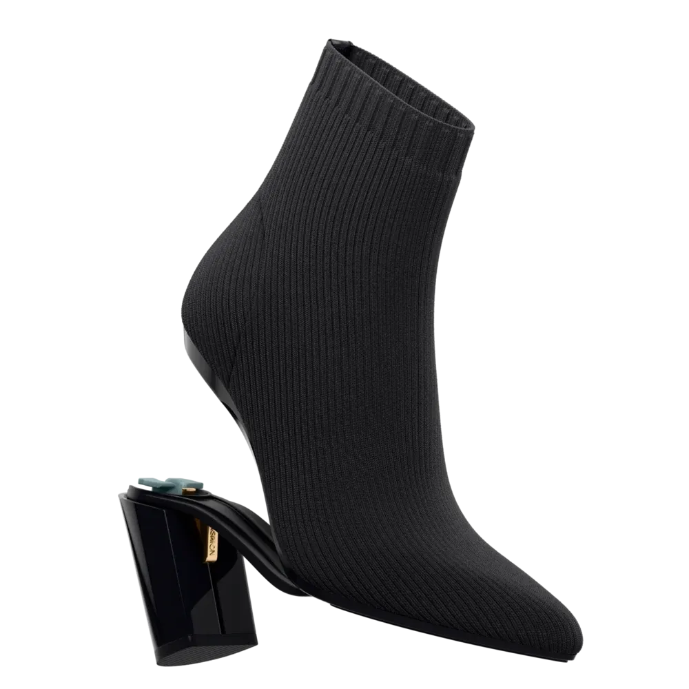 The Bootie - Coal Knit   Stiletto Heel Kit 4 Coal - FINAL SALE