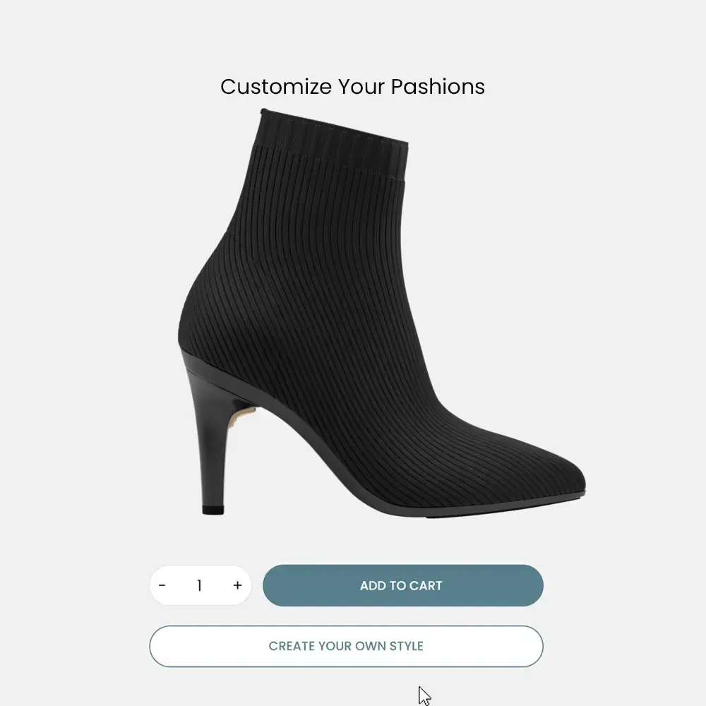 The Bootie - Coal Knit   Stiletto Heel Kit 4 Coal - FINAL SALE