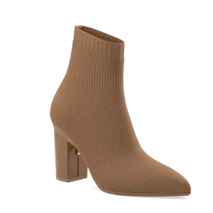 The Bootie - Whiskey Knit   Block Heel Kit 4 Whiskey - FINAL SALE