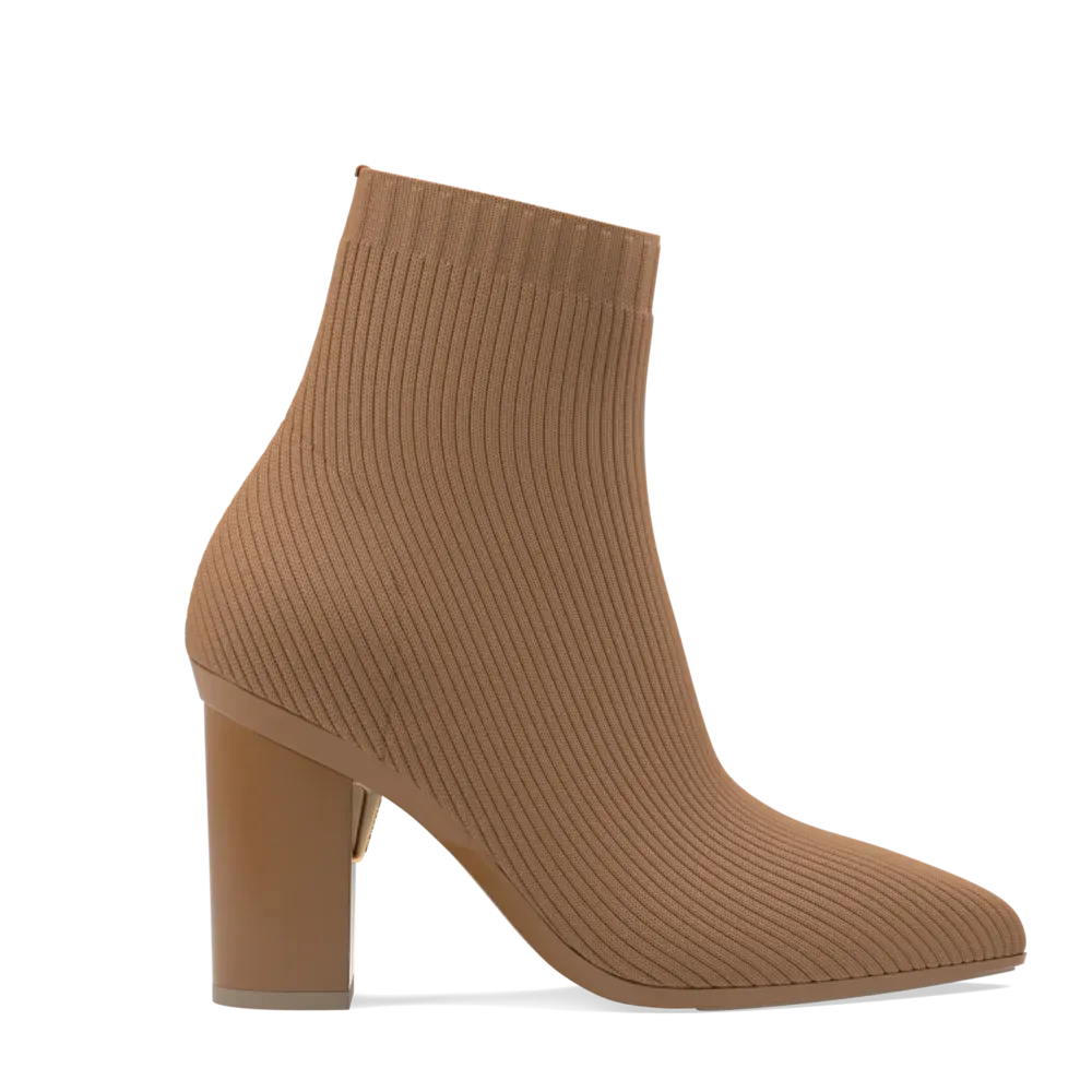 The Bootie - Whiskey Knit   Block Heel Kit 4 Whiskey - FINAL SALE