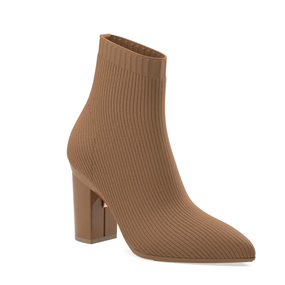 The Bootie - Whiskey Knit   Block Heel Kit 4 Whiskey - FINAL SALE