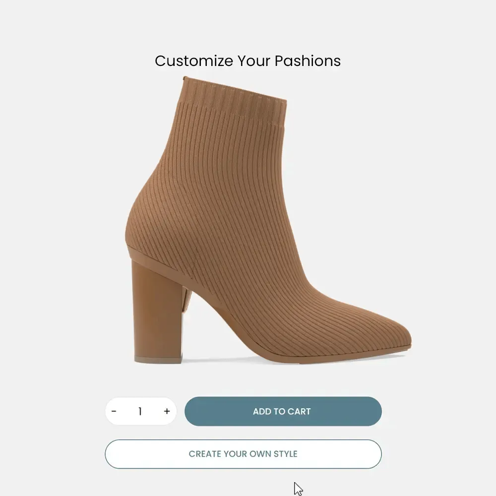 The Bootie - Whiskey Knit   Block Heel Kit 4 Whiskey - FINAL SALE