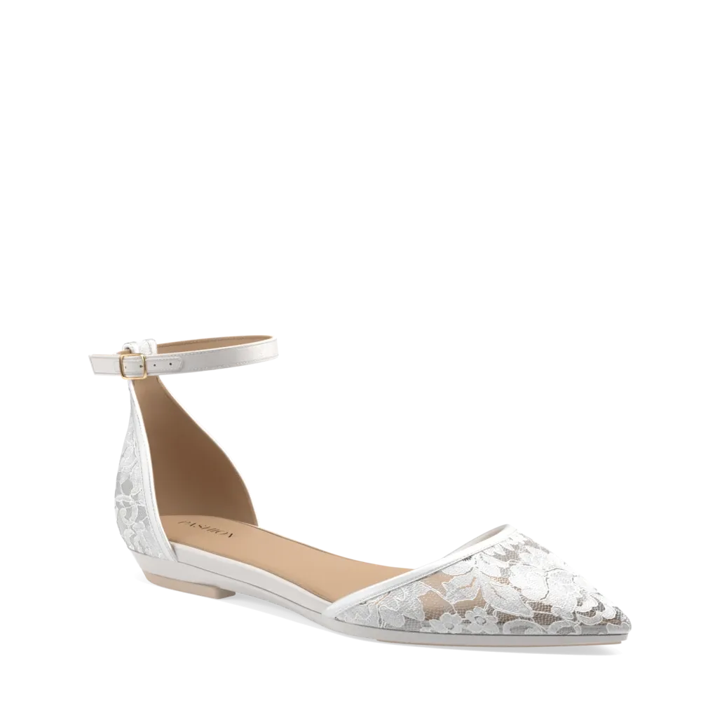 The D'Orsay - White Satin Lace   Stiletto Heel Kit 3 White