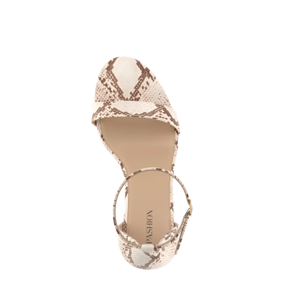 The Pashionista - Ivory Snakeskin 3 Block - FINAL SALE