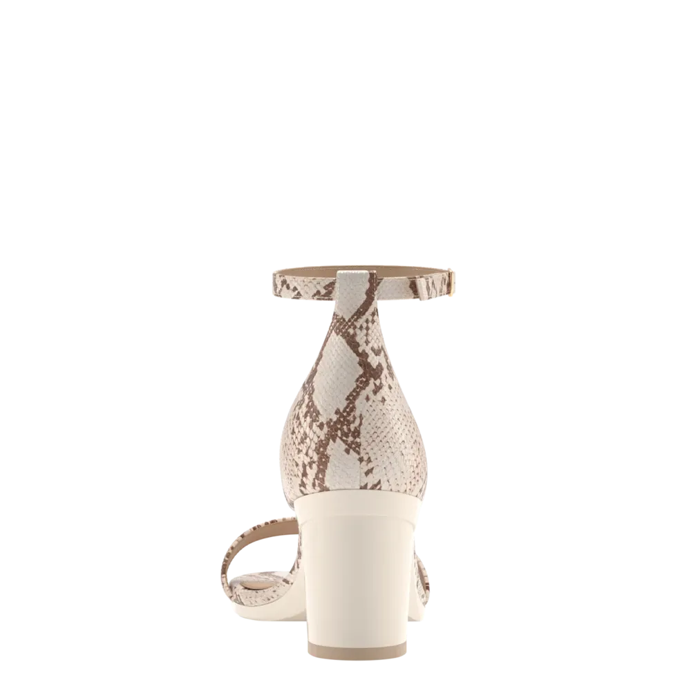 The Pashionista - Ivory Snakeskin 3 Block - FINAL SALE