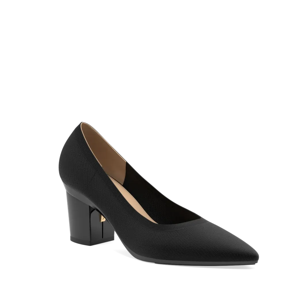 The Pump - Coal Knit   Block Heel Kit 3 Coal - FINAL SALE