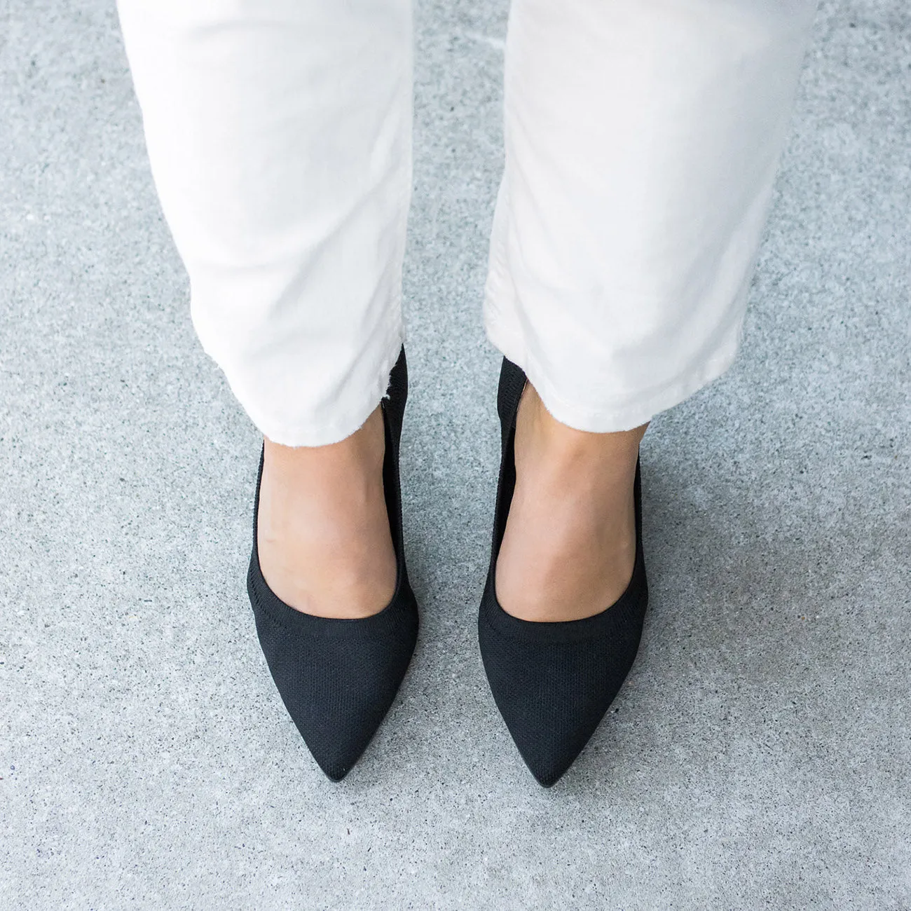 The Pump - Coal Knit   Block Heel Kit 3 Coal - FINAL SALE