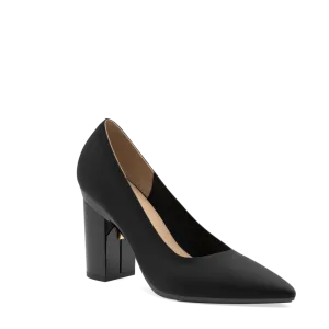 The Pump - Coal Knit   Block Heel Kit 4 Coal - FINAL SALE
