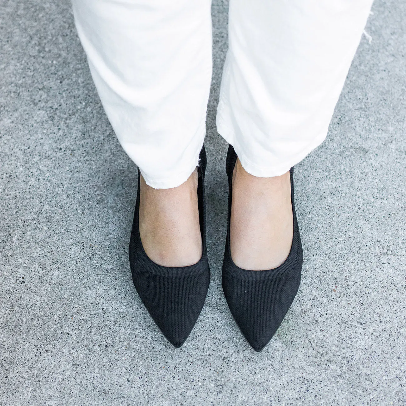The Pump - Coal Knit   Block Heel Kit 4 Coal - FINAL SALE