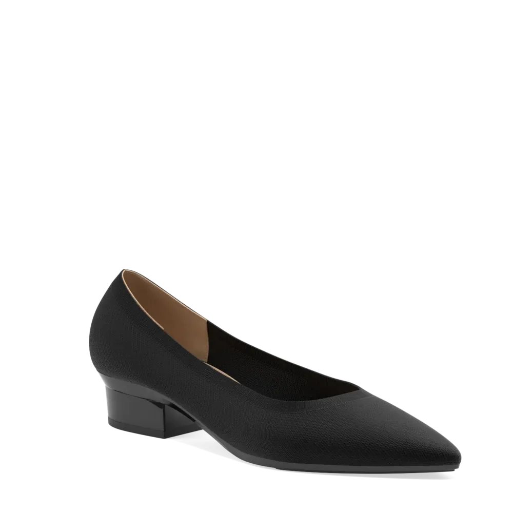 The Pump - Coal Knit   Block Heel Kit 4 Coal - FINAL SALE