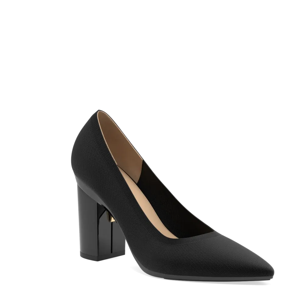 The Pump - Coal Knit   Block Heel Kit 4 Coal - FINAL SALE