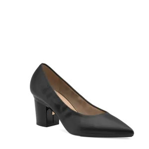 The Pump - Coal Stretch Leather 3 Block