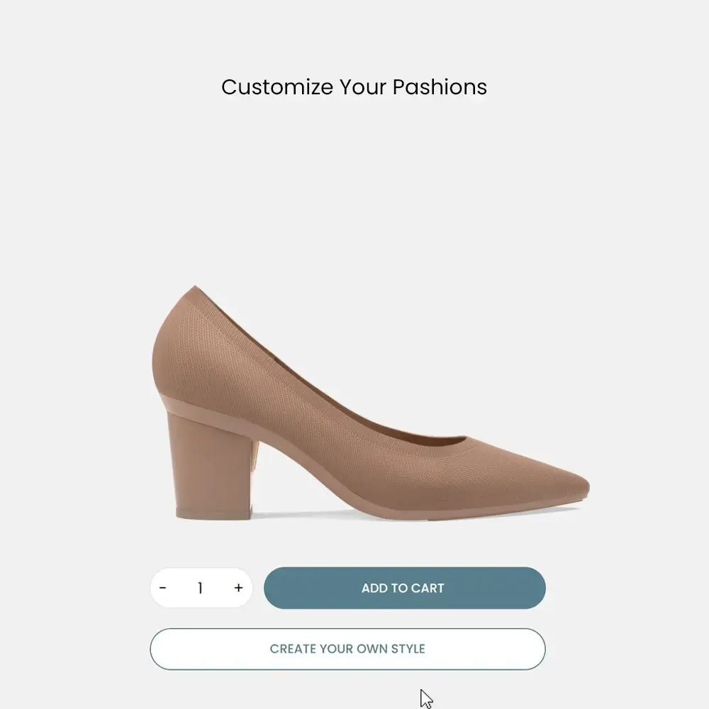 The Pump - Latte Knit   Block Heel Kit 3 Latte - FINAL SALE
