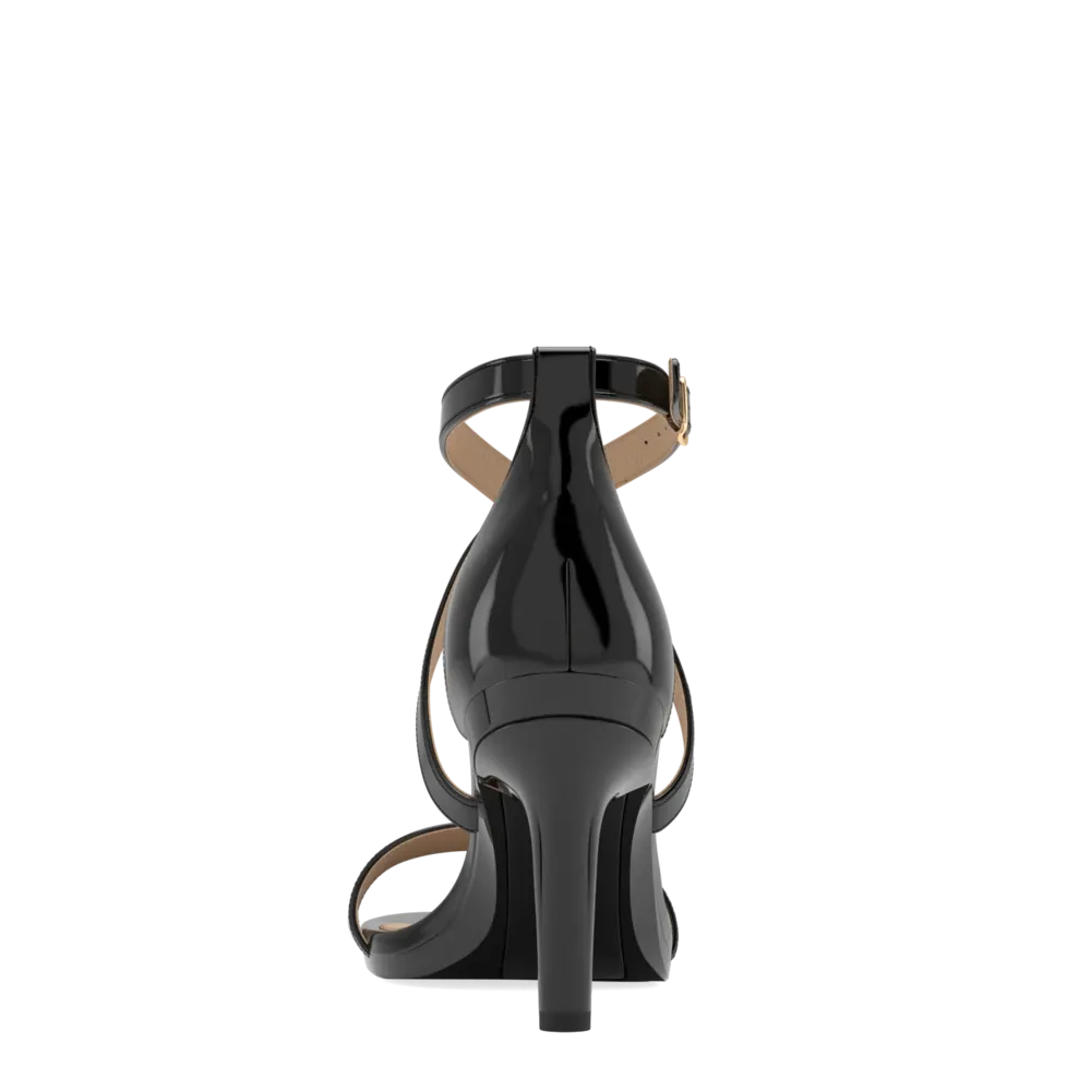 The Sandal - Coal Patent   Stiletto Heel Kit 4 Coal - FINAL SALE