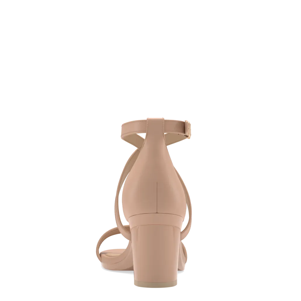 The Sandal - Latte Leather   Block Heel Kit 3 Latte