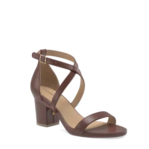 The Sandal - Walnut Leather   Block Heel Kit 3 Walnut - FINAL SALE