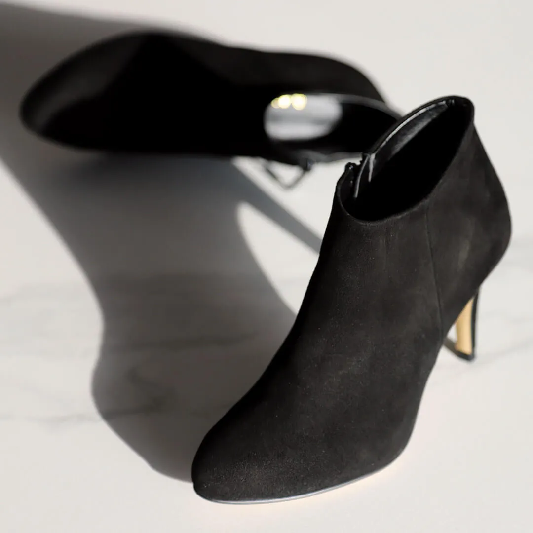 *UK size 2 - KANE - black suede, 8cm heels