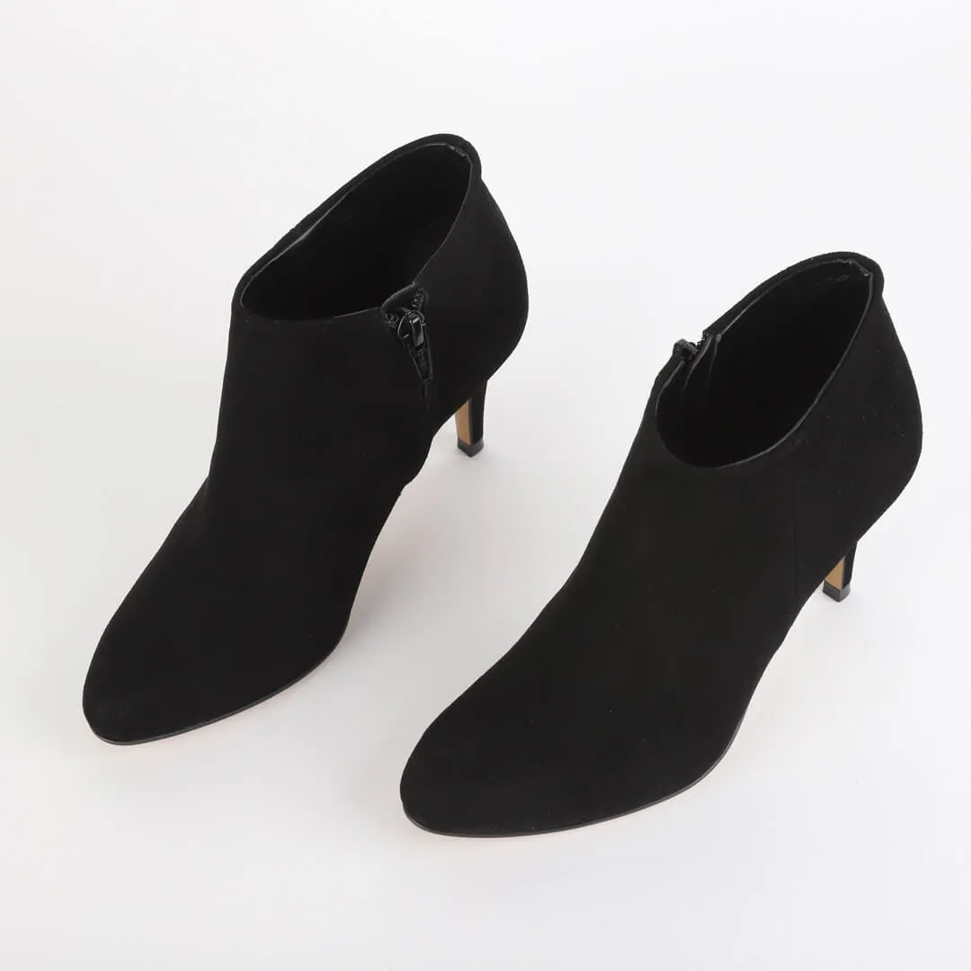 *UK size 2 - KANE - black suede, 8cm heels
