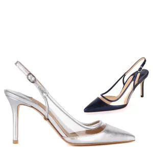 *UK size 3 - FACE THE SUN - navy, 7cm heels