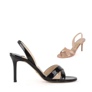 *UK size 3  TWIGGY - beige patent, 10cm heels