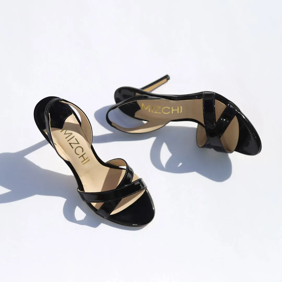 *UK size 3  TWIGGY - beige patent, 10cm heels