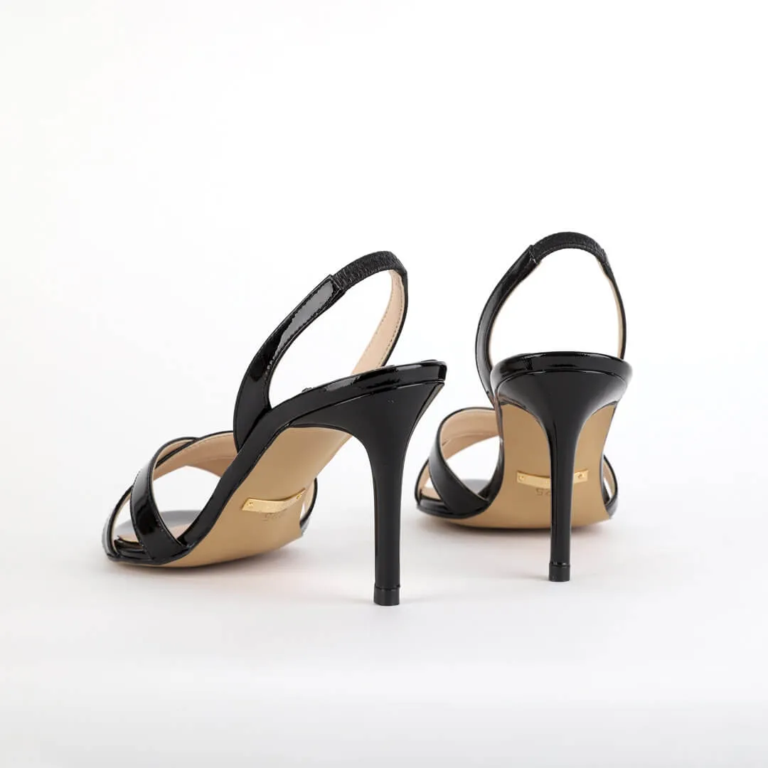 *UK size 3  TWIGGY - beige patent, 10cm heels