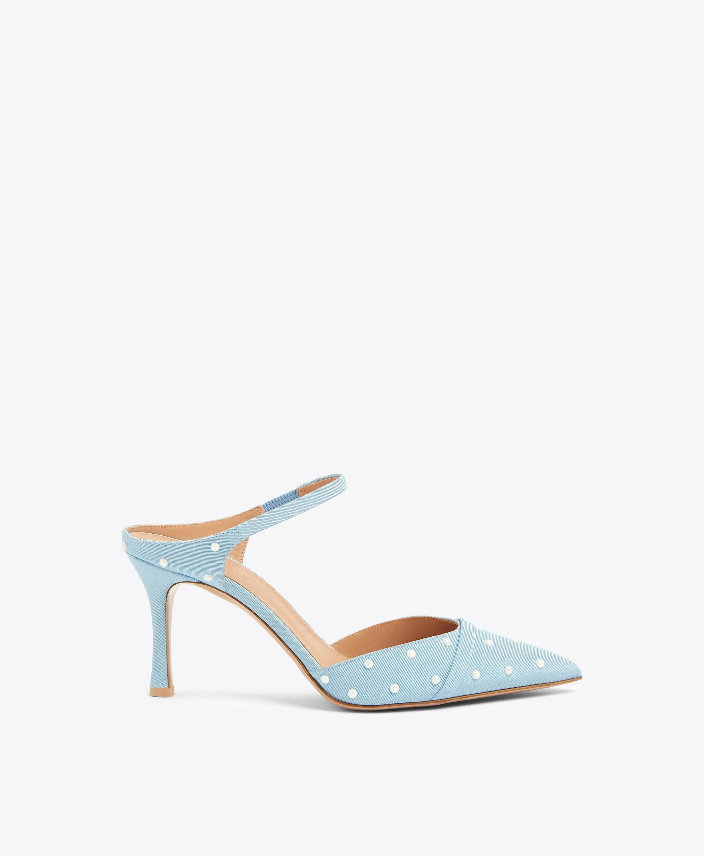 Uma 80 Sky Blue Grosgrain Mules