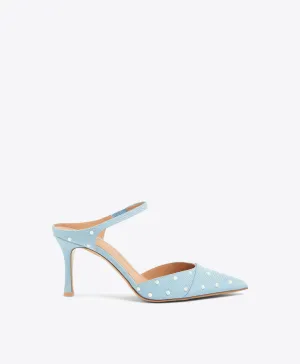 Uma 80 Sky Blue Grosgrain Mules