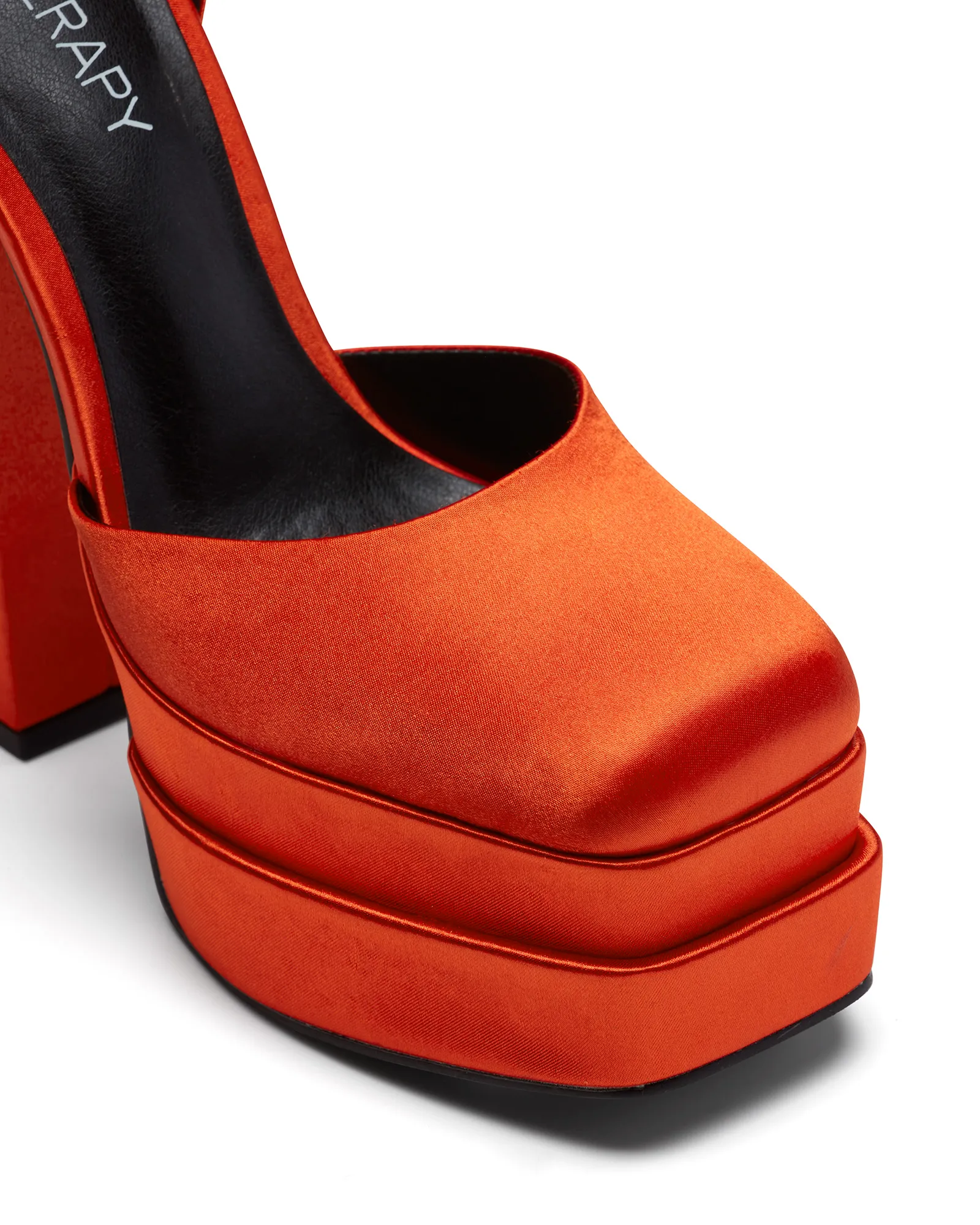 Viva Platform Heel Tangerine Satin