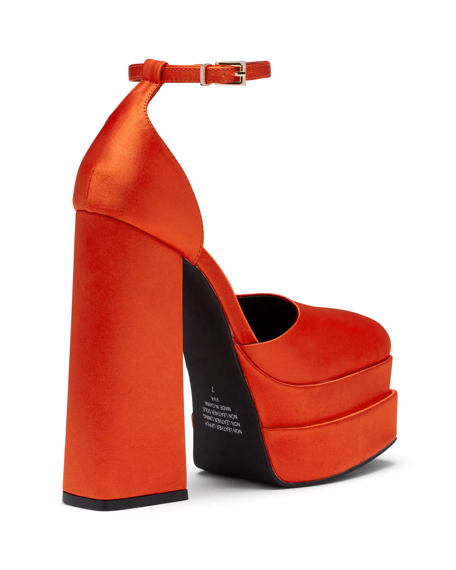 Viva Platform Heel Tangerine Satin