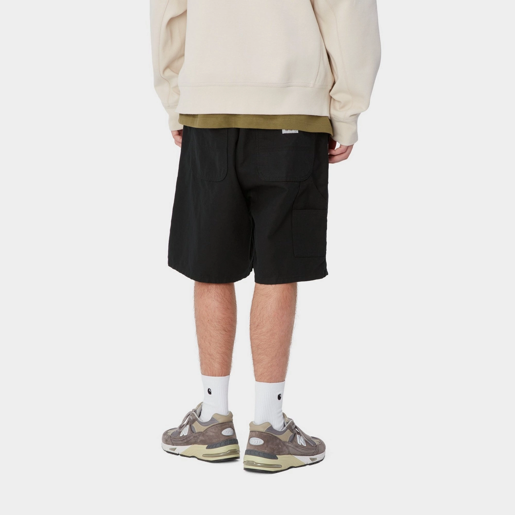 Walter Linen Single Knee Short | Black